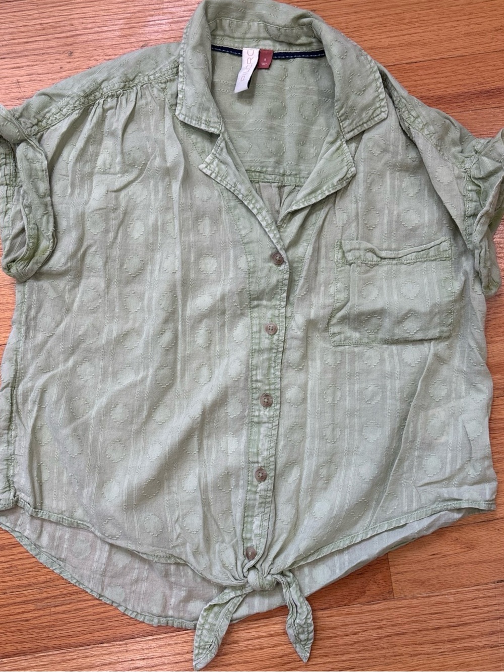 Anthropologie Pilcro Green Button Down blouse